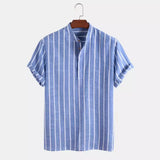 Men's Elegant Striped Short Sleeve Shirt