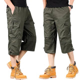 Men's Long Cotton Cargo Shorts
