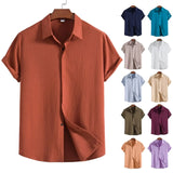 Men's Short Sleeve Linen Blend Shirt