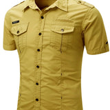 Men's Short Sleeve Cotton Cargo Shirt