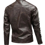Men's American-Style Leather Bomber Jacket