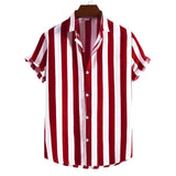 Men's Striped Short Sleeve Summer Shirt