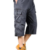 Men's Long Cotton Cargo Shorts
