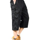 Men's Long Cotton Cargo Shorts