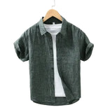 Men's Short Sleeve Linen-Blend Shirt