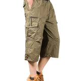 Men's Long Cotton Cargo Shorts