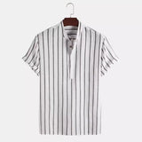 Men's Elegant Striped Short Sleeve Shirt