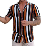 Men's Striped Short Sleeve Summer Shirt