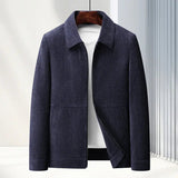 Elegant Men's Textured Fabric Jacket