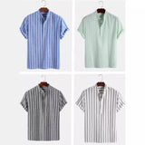 Men's Elegant Striped Short Sleeve Shirt
