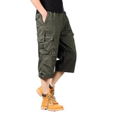 Men's Long Cotton Cargo Shorts