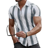 Men's Striped Short Sleeve Summer Shirt