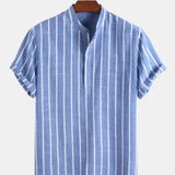 Men's Elegant Striped Short Sleeve Shirt