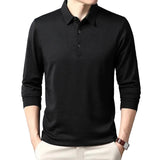 Men's Elegant Long-Sleeve Polo Shirt