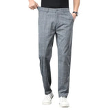 Men's Stretch Pants with Fine Check