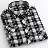 Men's Short Sleeve Check Cotton Shirt
