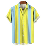 Men's Striped Short Sleeve Summer Shirt