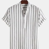 Men's Elegant Striped Short Sleeve Shirt