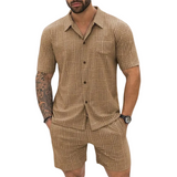 Men's Retro Knit Shirt and Shorts Set