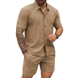 Men's Retro Knit Shirt and Shorts Set