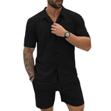 Men's Retro Knit Shirt and Shorts Set