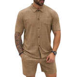 Men's Retro Knit Shirt and Shorts Set