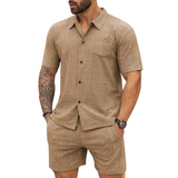 Men's Retro Knit Shirt and Shorts Set