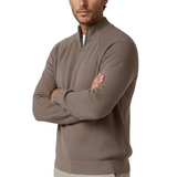 Men's Zip Mock-Neck Sweater – Taupe