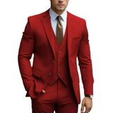 Men's Three-Piece Suit with Soft Shoulders