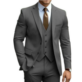Men's Three-Piece Suit with Soft Shoulders