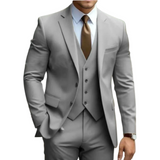 Men's Three-Piece Suit with Soft Shoulders