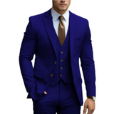 Men's Three-Piece Suit with Soft Shoulders