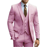 Men's Three-Piece Suit with Soft Shoulders