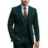 Men's Three-Piece Suit with Soft Shoulders