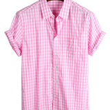 Wade Men's Solid Colour Short Sleeve Shirt with Chest Pocket