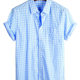 Wade Men's Solid Colour Short Sleeve Shirt with Chest Pocket