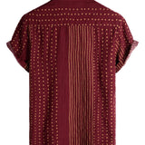 Dennis Men's Striped Short Sleeve Shirt – Red