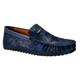 Men's Leather Loafers with Floral Detail