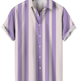 Men's Striped Short Sleeve Summer Shirt