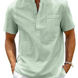 Elegant Men's Cotton and Linen Shirt