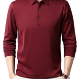 Men's Elegant Long-Sleeve Polo Shirt