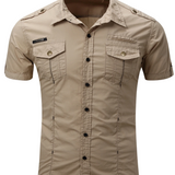 Men's Short Sleeve Cotton Cargo Shirt