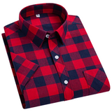 Men's Short Sleeve Check Cotton Shirt