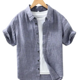 Men's Short Sleeve Linen-Blend Shirt