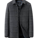 Elegant Men's Wool Coat – Grey