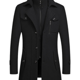 Men's Wool Coat with Double Collar