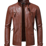 Men's Elegant Classic-Cut Leather Jacket