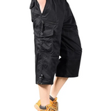 Men's Long Cotton Cargo Shorts