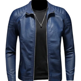 Men's Stand-Collar Leather Jacket – Modern Cut
