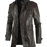 Men's Long Leather Biker Jacket